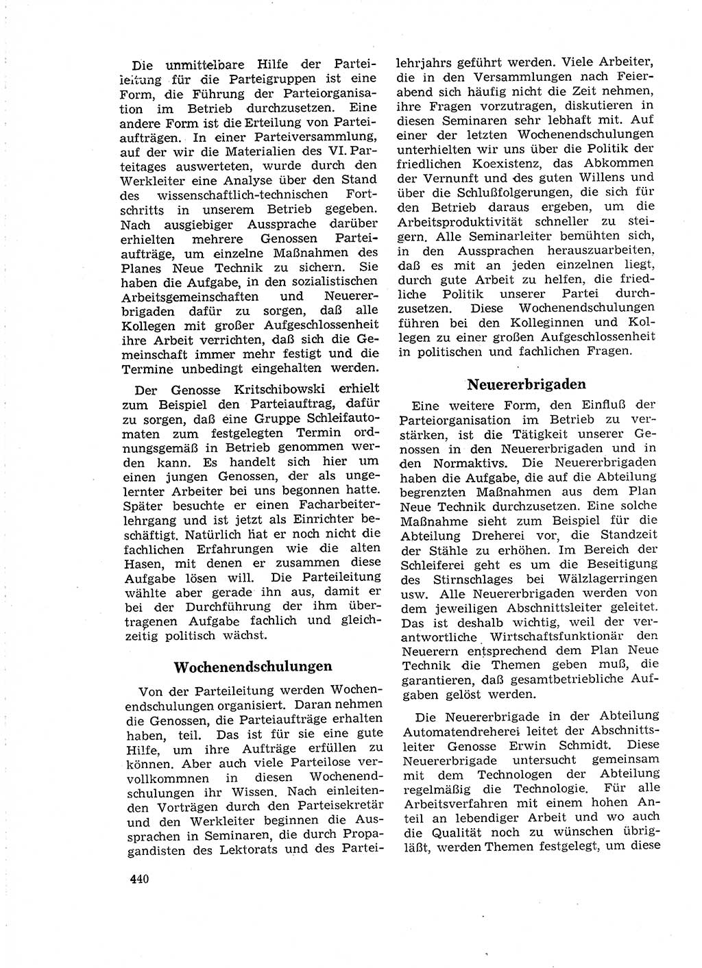 Neuer Weg (NW), Organ des Zentralkomitees (ZK) der SED (Sozialistische Einheitspartei Deutschlands) für Fragen des Parteilebens, 18. Jahrgang [Deutsche Demokratische Republik (DDR)] 1963, Seite 440 (NW ZK SED DDR 1963, S. 440)