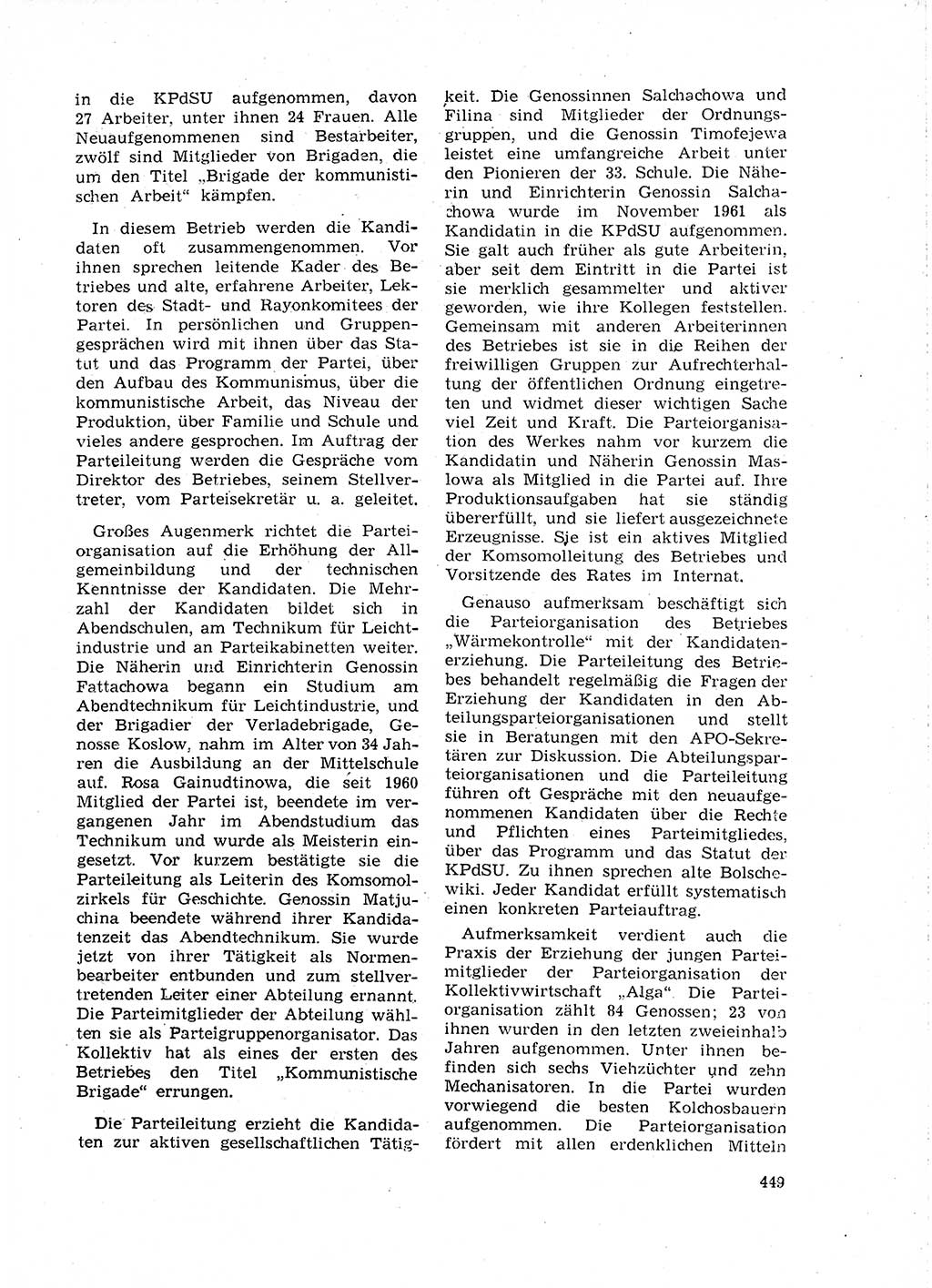 Neuer Weg (NW), Organ des Zentralkomitees (ZK) der SED (Sozialistische Einheitspartei Deutschlands) für Fragen des Parteilebens, 18. Jahrgang [Deutsche Demokratische Republik (DDR)] 1963, Seite 449 (NW ZK SED DDR 1963, S. 449)
