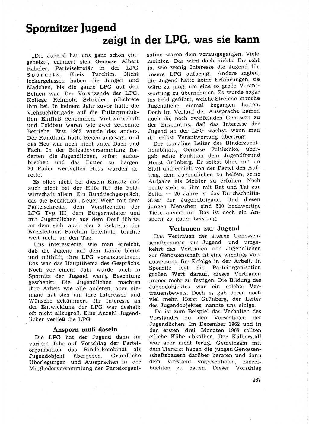 Neuer Weg (NW), Organ des Zentralkomitees (ZK) der SED (Sozialistische Einheitspartei Deutschlands) für Fragen des Parteilebens, 18. Jahrgang [Deutsche Demokratische Republik (DDR)] 1963, Seite 467 (NW ZK SED DDR 1963, S. 467)