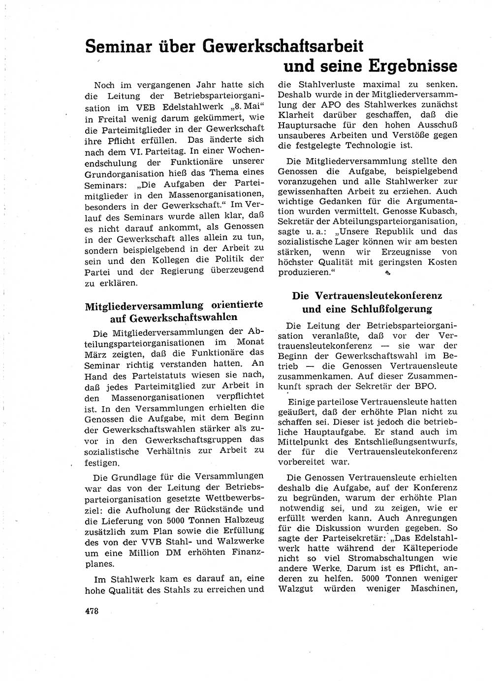 Neuer Weg (NW), Organ des Zentralkomitees (ZK) der SED (Sozialistische Einheitspartei Deutschlands) für Fragen des Parteilebens, 18. Jahrgang [Deutsche Demokratische Republik (DDR)] 1963, Seite 478 (NW ZK SED DDR 1963, S. 478)