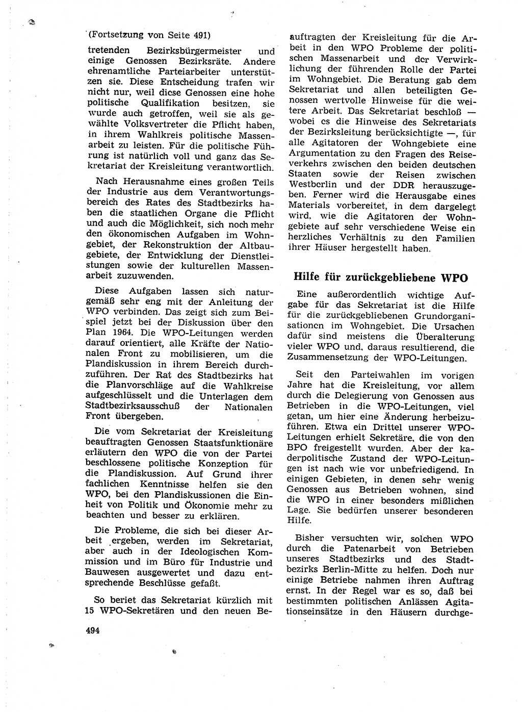 Neuer Weg (NW), Organ des Zentralkomitees (ZK) der SED (Sozialistische Einheitspartei Deutschlands) für Fragen des Parteilebens, 18. Jahrgang [Deutsche Demokratische Republik (DDR)] 1963, Seite 494 (NW ZK SED DDR 1963, S. 494)