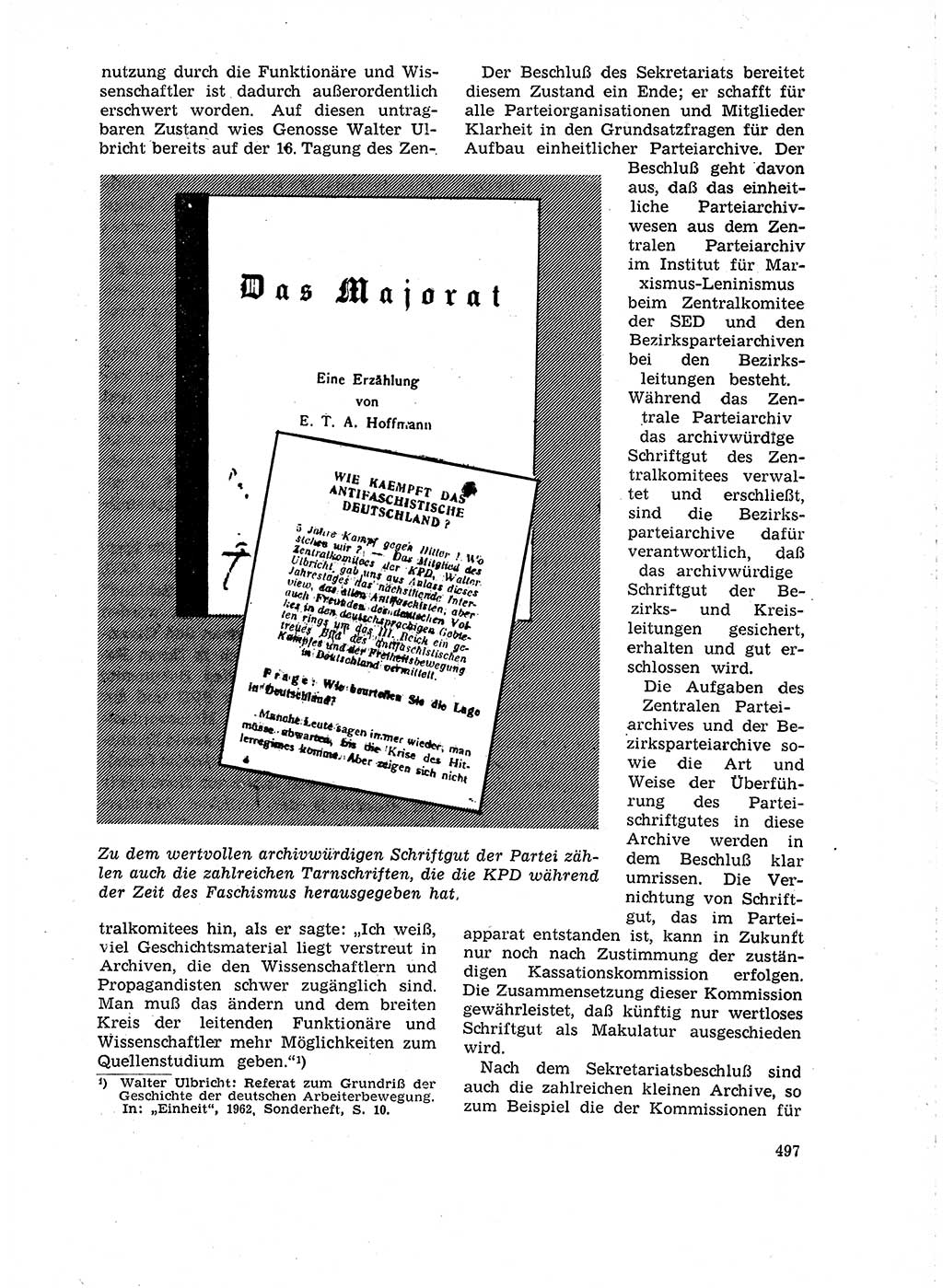 Neuer Weg (NW), Organ des Zentralkomitees (ZK) der SED (Sozialistische Einheitspartei Deutschlands) für Fragen des Parteilebens, 18. Jahrgang [Deutsche Demokratische Republik (DDR)] 1963, Seite 497 (NW ZK SED DDR 1963, S. 497)