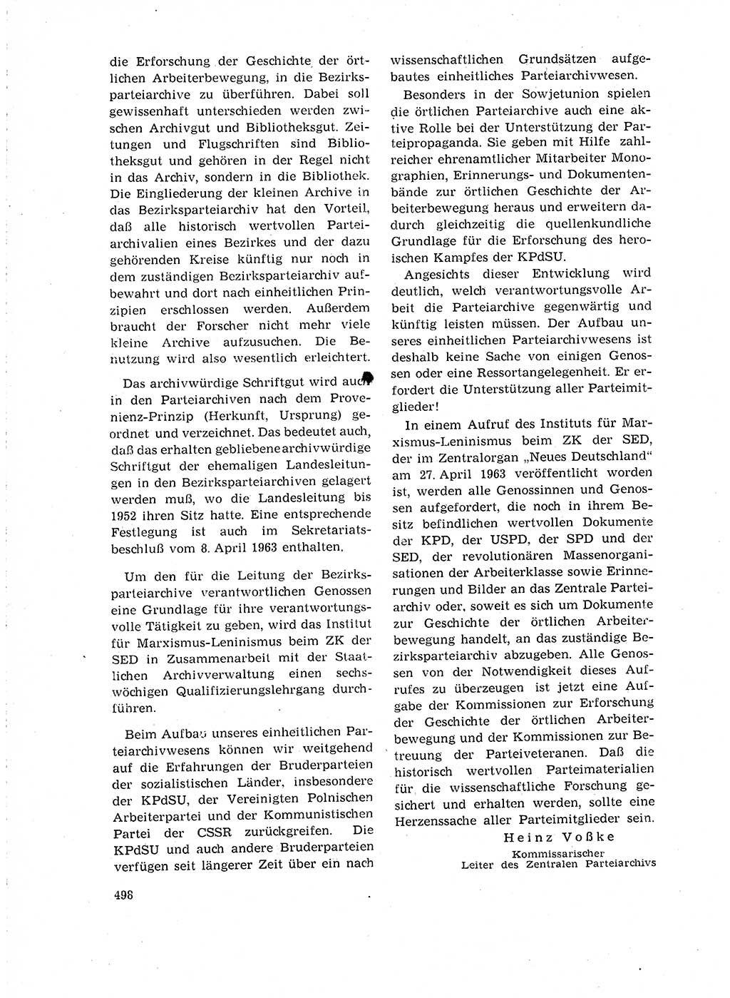 Neuer Weg (NW), Organ des Zentralkomitees (ZK) der SED (Sozialistische Einheitspartei Deutschlands) für Fragen des Parteilebens, 18. Jahrgang [Deutsche Demokratische Republik (DDR)] 1963, Seite 498 (NW ZK SED DDR 1963, S. 498)