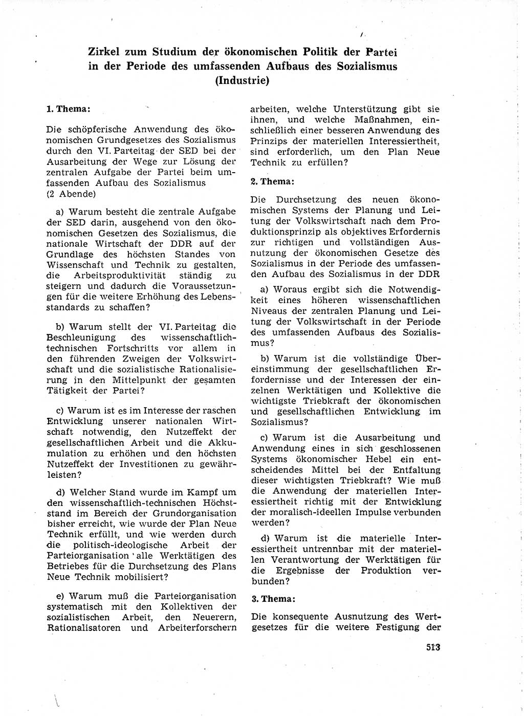 Neuer Weg (NW), Organ des Zentralkomitees (ZK) der SED (Sozialistische Einheitspartei Deutschlands) für Fragen des Parteilebens, 18. Jahrgang [Deutsche Demokratische Republik (DDR)] 1963, Seite 513 (NW ZK SED DDR 1963, S. 513)