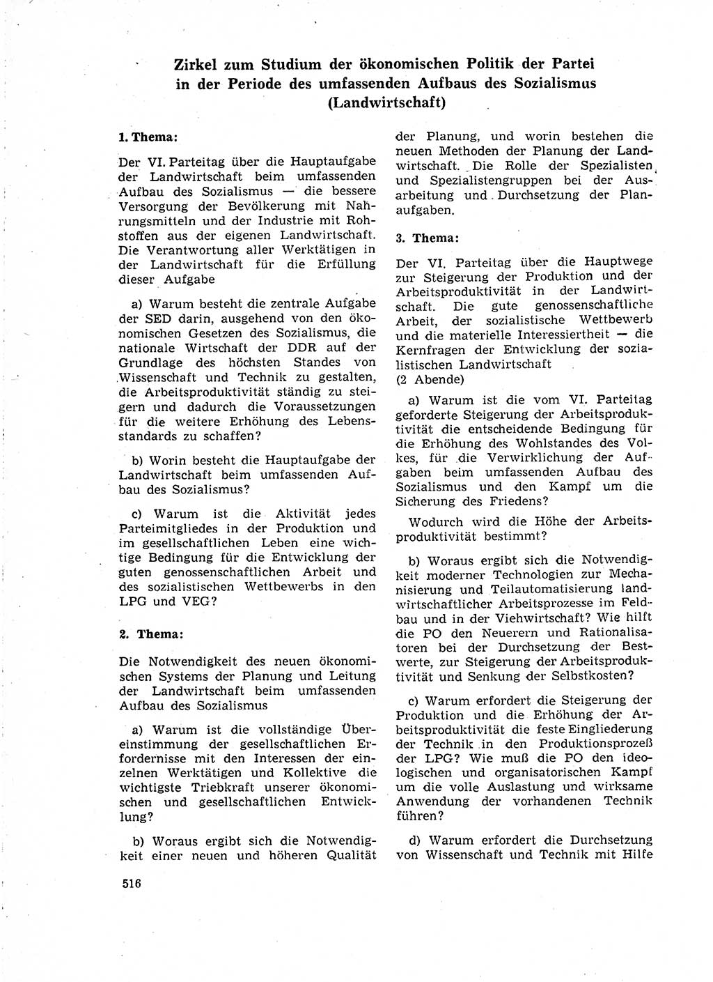 Neuer Weg (NW), Organ des Zentralkomitees (ZK) der SED (Sozialistische Einheitspartei Deutschlands) für Fragen des Parteilebens, 18. Jahrgang [Deutsche Demokratische Republik (DDR)] 1963, Seite 516 (NW ZK SED DDR 1963, S. 516)