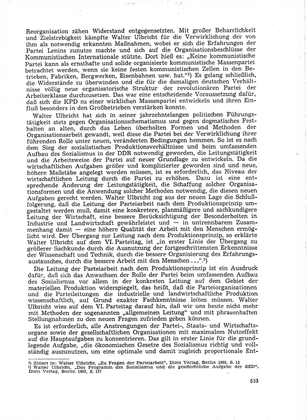 Neuer Weg (NW), Organ des Zentralkomitees (ZK) der SED (Sozialistische Einheitspartei Deutschlands) für Fragen des Parteilebens, 18. Jahrgang [Deutsche Demokratische Republik (DDR)] 1963, Seite 533 (NW ZK SED DDR 1963, S. 533)