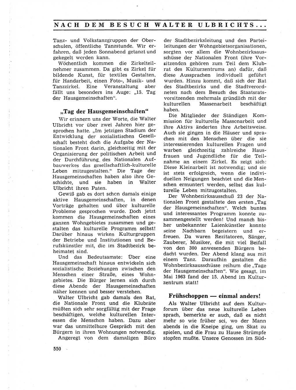 Neuer Weg (NW), Organ des Zentralkomitees (ZK) der SED (Sozialistische Einheitspartei Deutschlands) für Fragen des Parteilebens, 18. Jahrgang [Deutsche Demokratische Republik (DDR)] 1963, Seite 550 (NW ZK SED DDR 1963, S. 550)