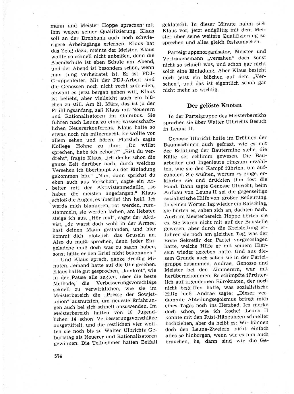Neuer Weg (NW), Organ des Zentralkomitees (ZK) der SED (Sozialistische Einheitspartei Deutschlands) für Fragen des Parteilebens, 18. Jahrgang [Deutsche Demokratische Republik (DDR)] 1963, Seite 574 (NW ZK SED DDR 1963, S. 574)