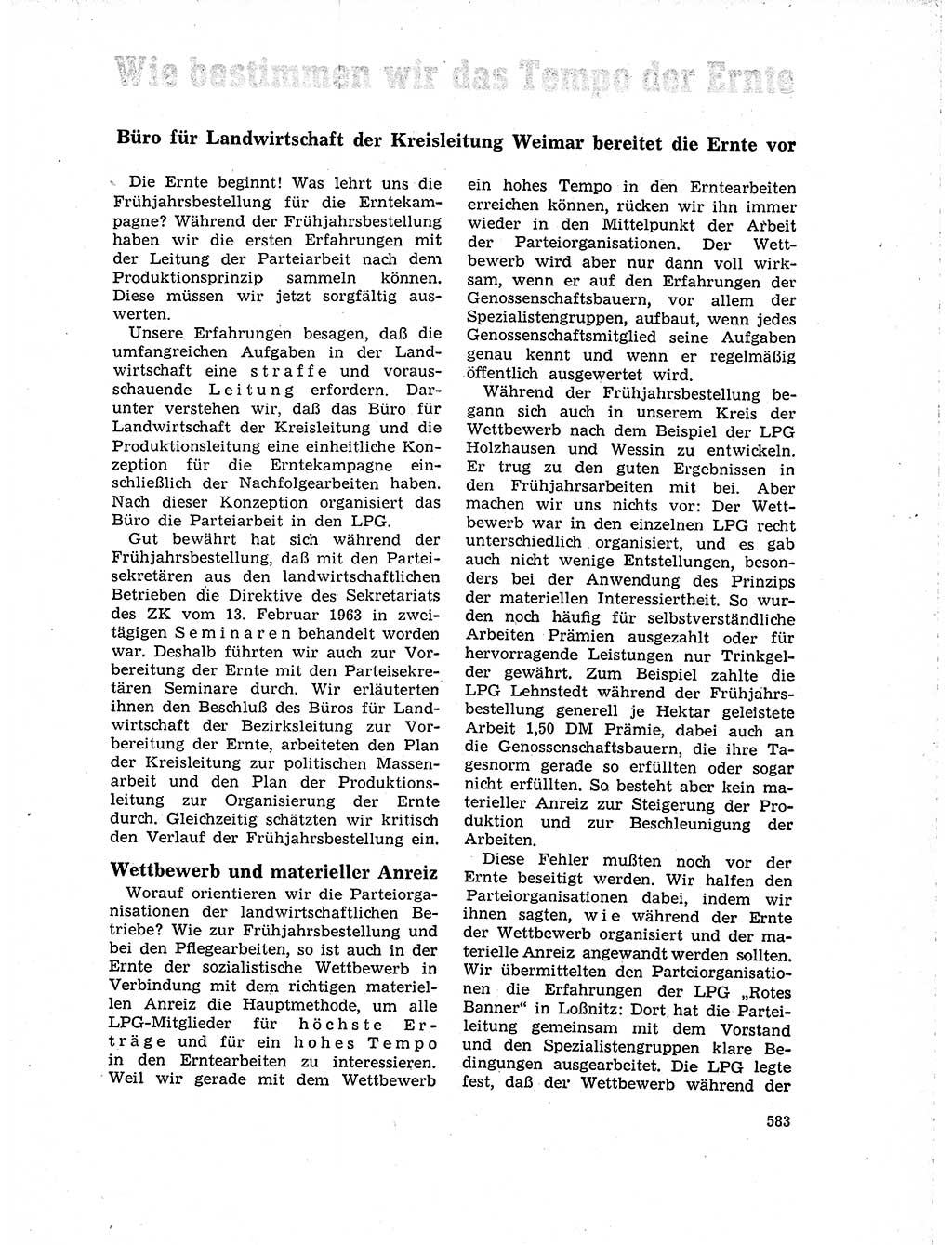 Neuer Weg (NW), Organ des Zentralkomitees (ZK) der SED (Sozialistische Einheitspartei Deutschlands) für Fragen des Parteilebens, 18. Jahrgang [Deutsche Demokratische Republik (DDR)] 1963, Seite 583 (NW ZK SED DDR 1963, S. 583)