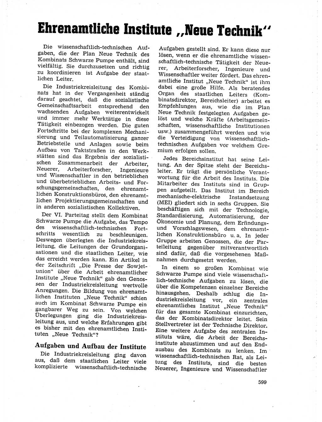 Neuer Weg (NW), Organ des Zentralkomitees (ZK) der SED (Sozialistische Einheitspartei Deutschlands) für Fragen des Parteilebens, 18. Jahrgang [Deutsche Demokratische Republik (DDR)] 1963, Seite 599 (NW ZK SED DDR 1963, S. 599)