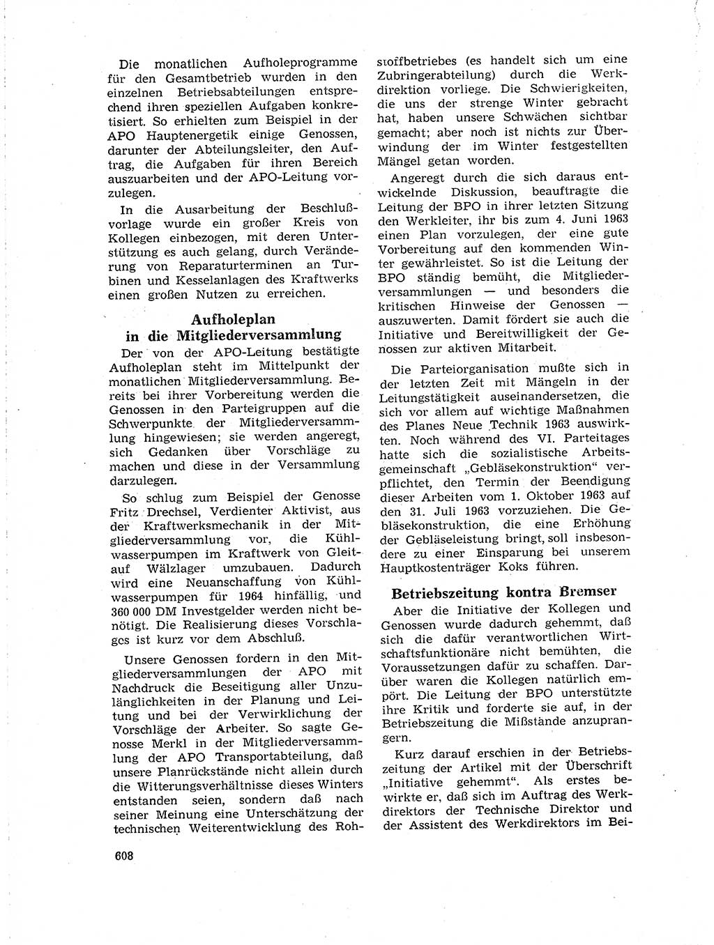 Neuer Weg (NW), Organ des Zentralkomitees (ZK) der SED (Sozialistische Einheitspartei Deutschlands) für Fragen des Parteilebens, 18. Jahrgang [Deutsche Demokratische Republik (DDR)] 1963, Seite 608 (NW ZK SED DDR 1963, S. 608)