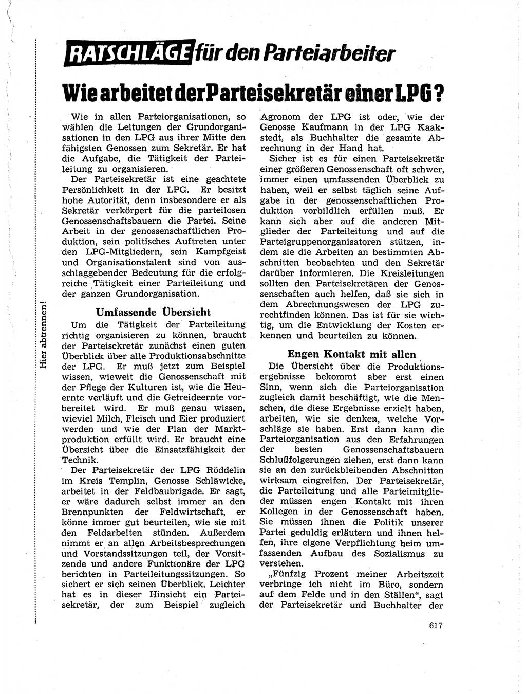 Neuer Weg (NW), Organ des Zentralkomitees (ZK) der SED (Sozialistische Einheitspartei Deutschlands) für Fragen des Parteilebens, 18. Jahrgang [Deutsche Demokratische Republik (DDR)] 1963, Seite 617 (NW ZK SED DDR 1963, S. 617)