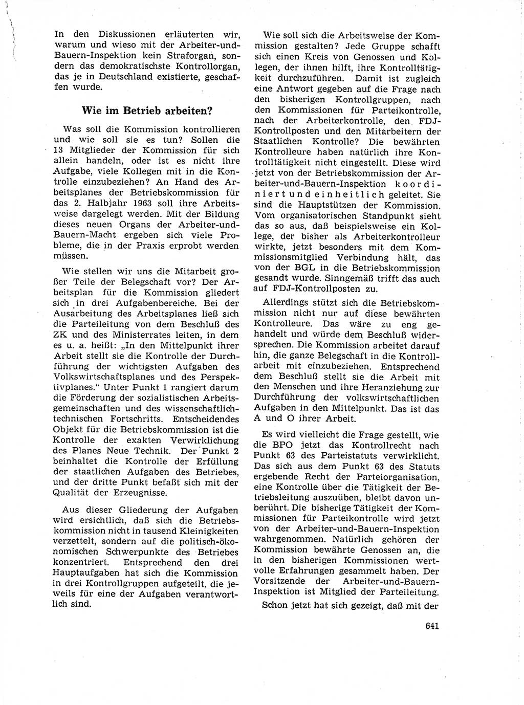 Neuer Weg (NW), Organ des Zentralkomitees (ZK) der SED (Sozialistische Einheitspartei Deutschlands) für Fragen des Parteilebens, 18. Jahrgang [Deutsche Demokratische Republik (DDR)] 1963, Seite 641 (NW ZK SED DDR 1963, S. 641)