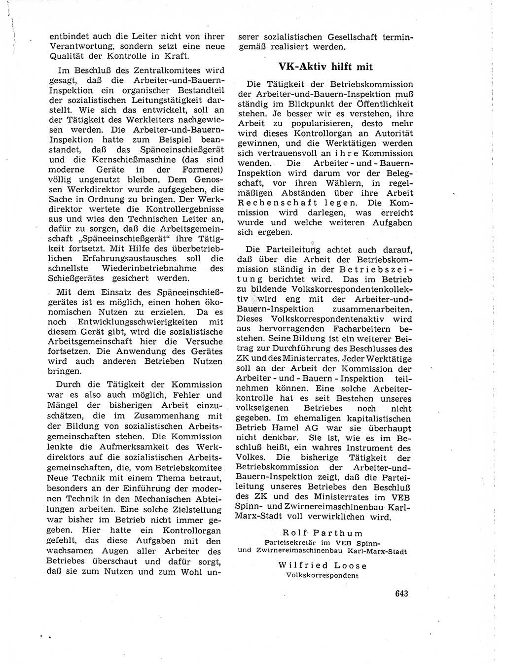 Neuer Weg (NW), Organ des Zentralkomitees (ZK) der SED (Sozialistische Einheitspartei Deutschlands) für Fragen des Parteilebens, 18. Jahrgang [Deutsche Demokratische Republik (DDR)] 1963, Seite 643 (NW ZK SED DDR 1963, S. 643)