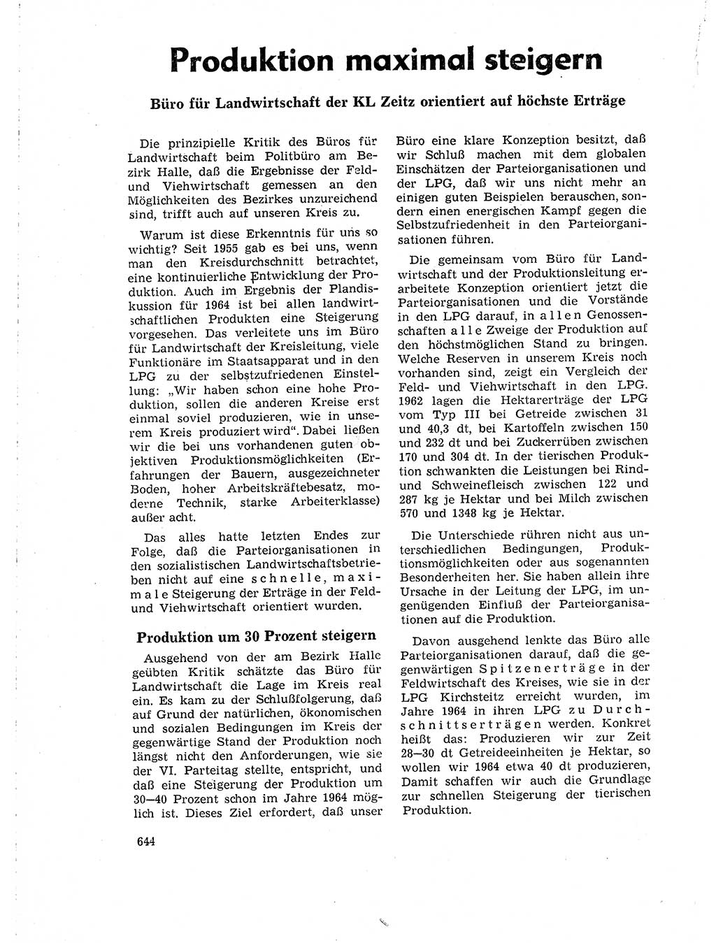 Neuer Weg (NW), Organ des Zentralkomitees (ZK) der SED (Sozialistische Einheitspartei Deutschlands) für Fragen des Parteilebens, 18. Jahrgang [Deutsche Demokratische Republik (DDR)] 1963, Seite 644 (NW ZK SED DDR 1963, S. 644)