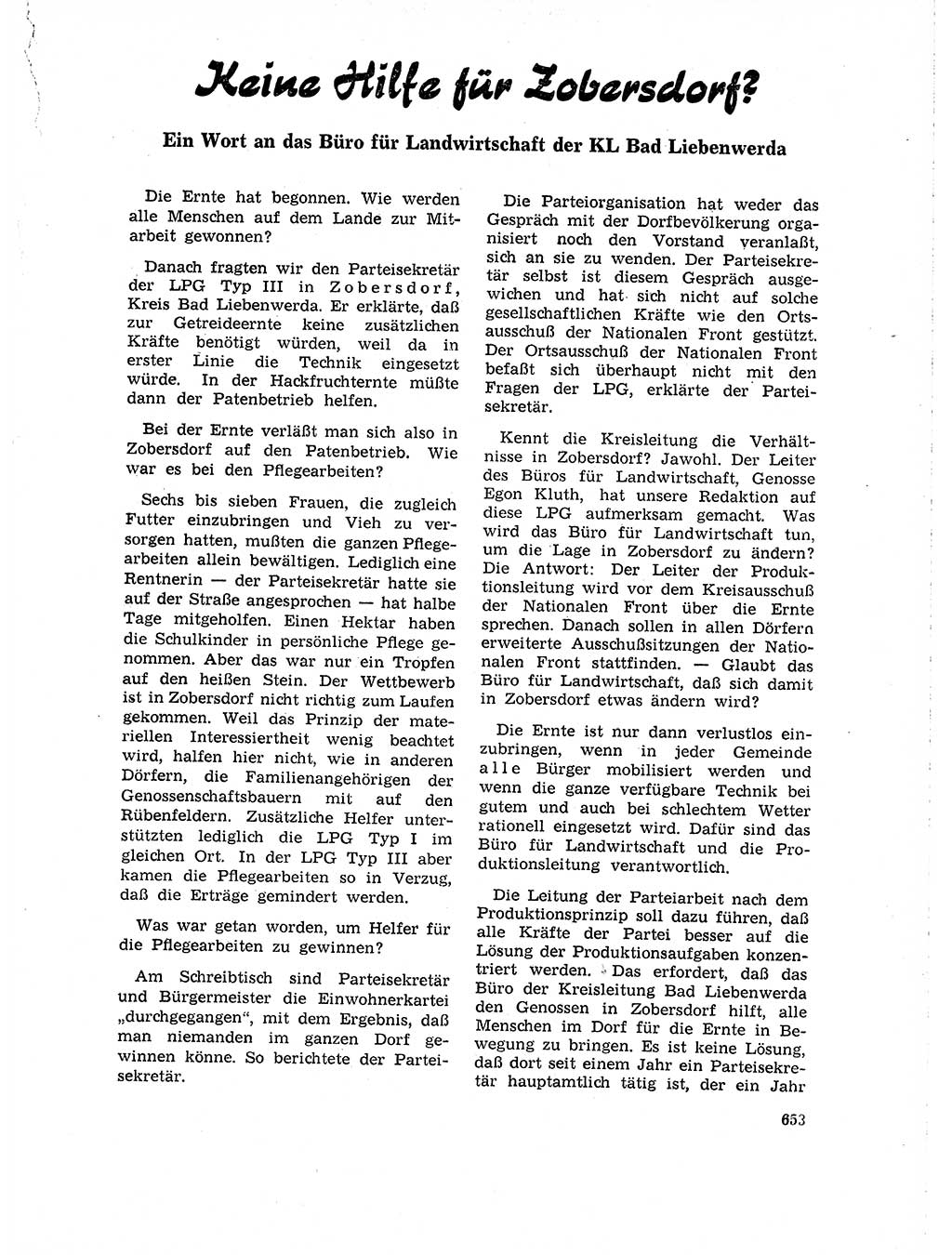 Neuer Weg (NW), Organ des Zentralkomitees (ZK) der SED (Sozialistische Einheitspartei Deutschlands) für Fragen des Parteilebens, 18. Jahrgang [Deutsche Demokratische Republik (DDR)] 1963, Seite 653 (NW ZK SED DDR 1963, S. 653)