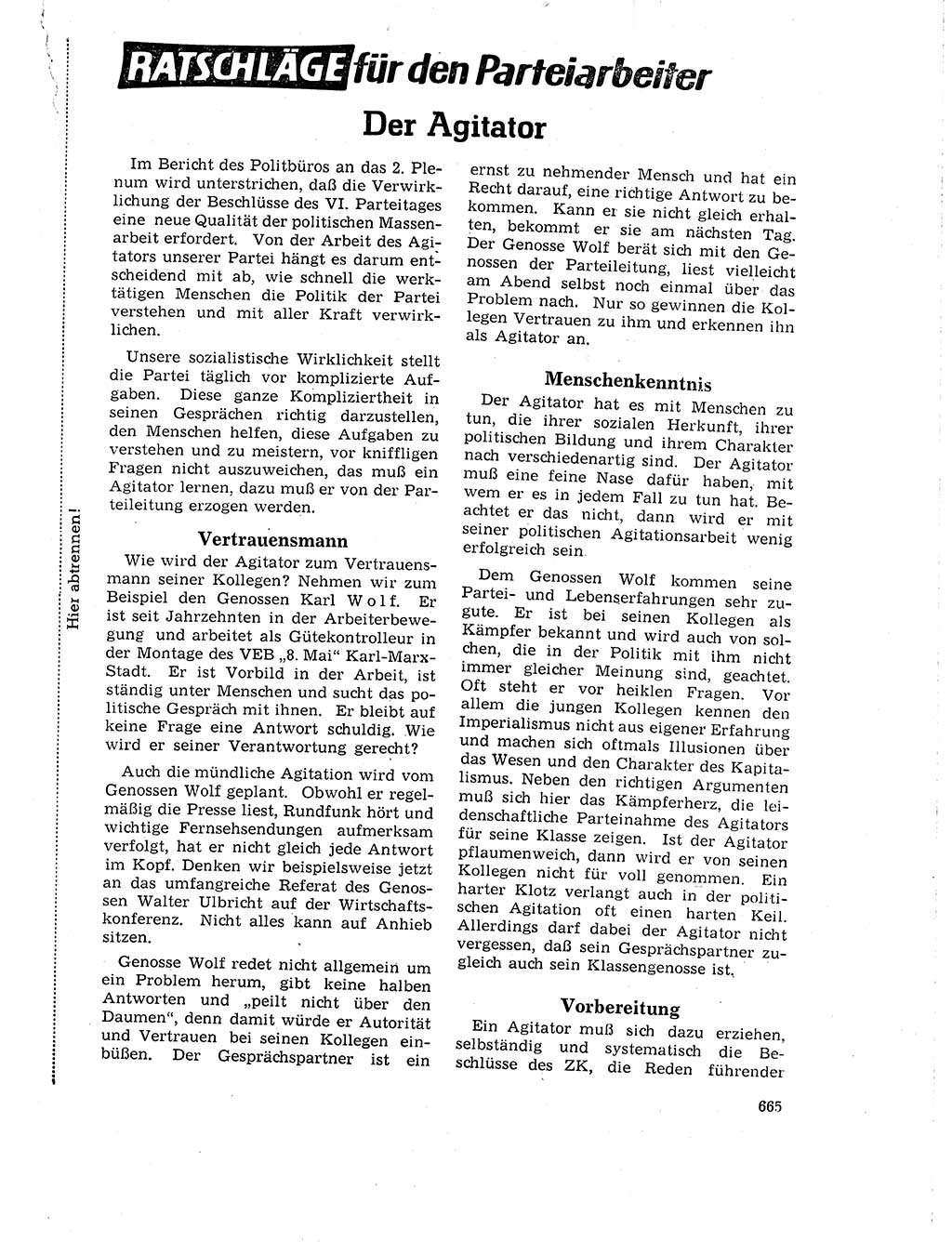 Neuer Weg (NW), Organ des Zentralkomitees (ZK) der SED (Sozialistische Einheitspartei Deutschlands) für Fragen des Parteilebens, 18. Jahrgang [Deutsche Demokratische Republik (DDR)] 1963, Seite 665 (NW ZK SED DDR 1963, S. 665)