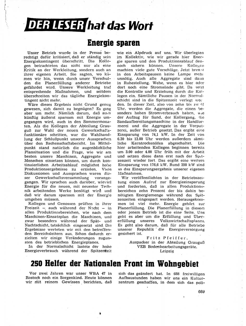 Neuer Weg (NW), Organ des Zentralkomitees (ZK) der SED (Sozialistische Einheitspartei Deutschlands) für Fragen des Parteilebens, 18. Jahrgang [Deutsche Demokratische Republik (DDR)] 1963, Seite 669 (NW ZK SED DDR 1963, S. 669)