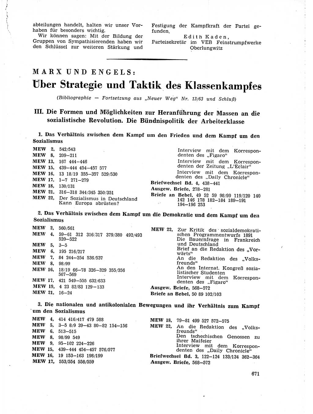 Neuer Weg (NW), Organ des Zentralkomitees (ZK) der SED (Sozialistische Einheitspartei Deutschlands) für Fragen des Parteilebens, 18. Jahrgang [Deutsche Demokratische Republik (DDR)] 1963, Seite 671 (NW ZK SED DDR 1963, S. 671)