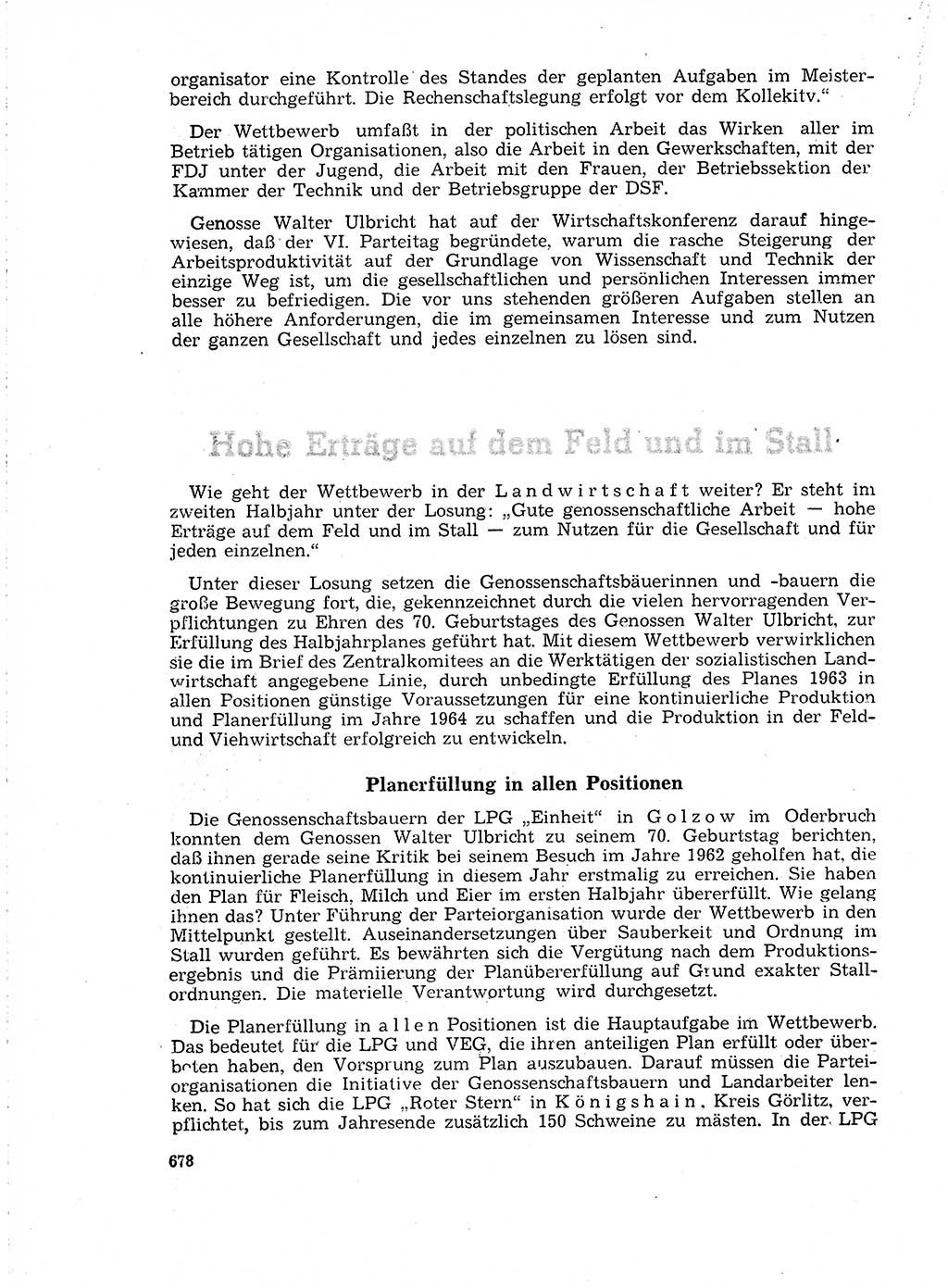Neuer Weg (NW), Organ des Zentralkomitees (ZK) der SED (Sozialistische Einheitspartei Deutschlands) für Fragen des Parteilebens, 18. Jahrgang [Deutsche Demokratische Republik (DDR)] 1963, Seite 678 (NW ZK SED DDR 1963, S. 678)