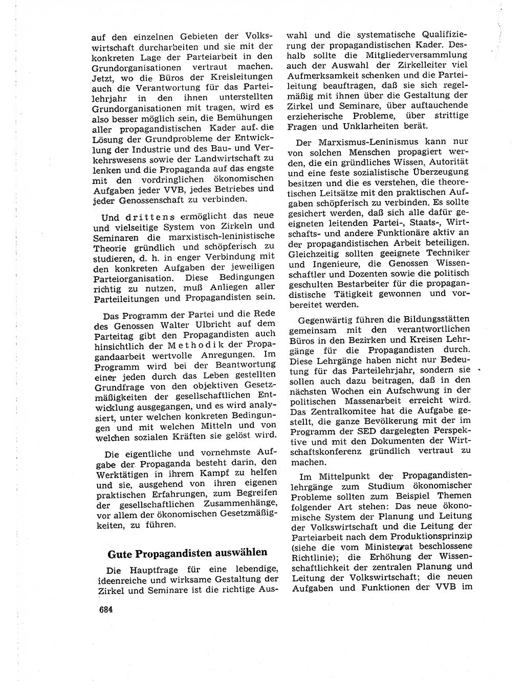 Neuer Weg (NW), Organ des Zentralkomitees (ZK) der SED (Sozialistische Einheitspartei Deutschlands) für Fragen des Parteilebens, 18. Jahrgang [Deutsche Demokratische Republik (DDR)] 1963, Seite 684 (NW ZK SED DDR 1963, S. 684)