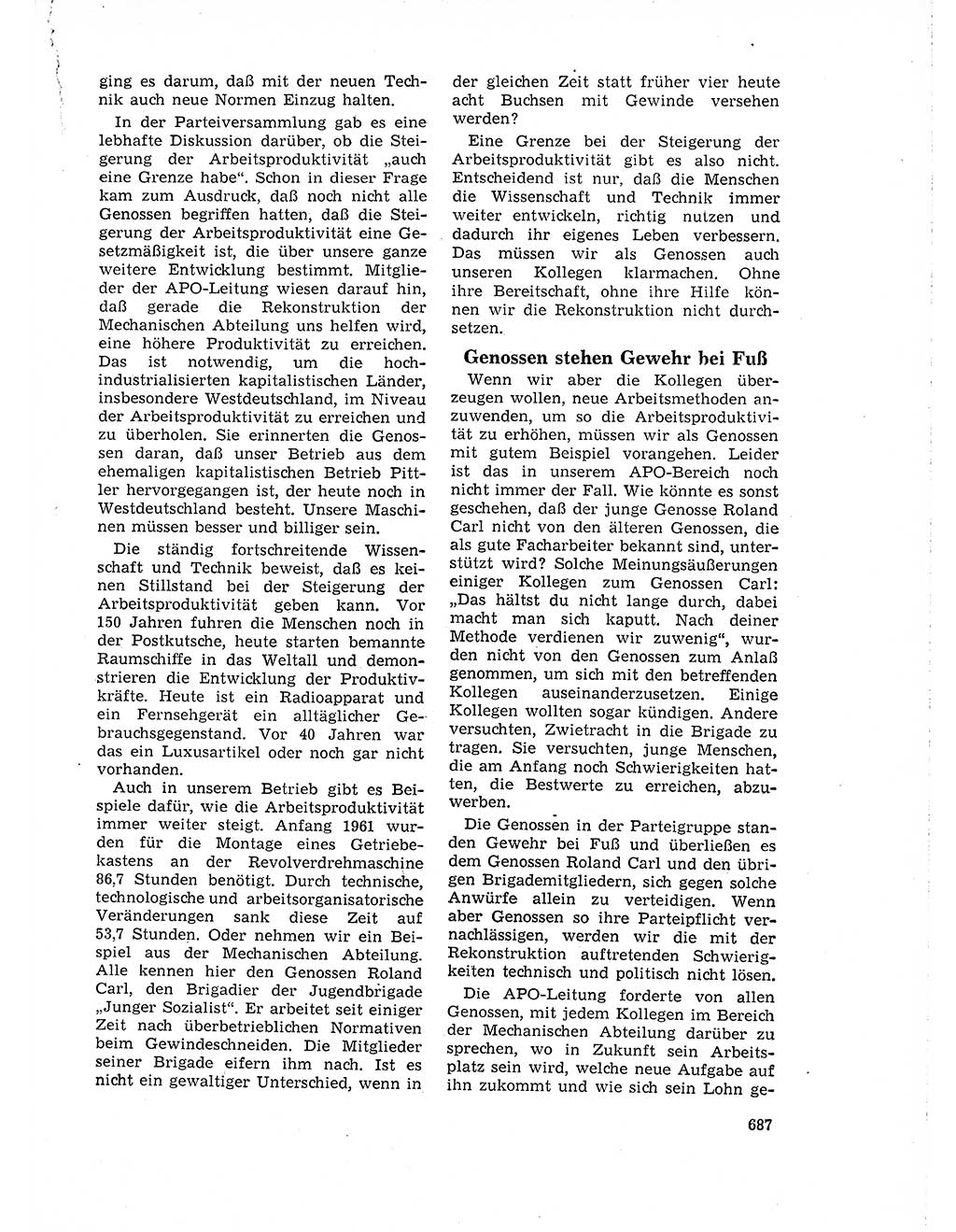 Neuer Weg (NW), Organ des Zentralkomitees (ZK) der SED (Sozialistische Einheitspartei Deutschlands) für Fragen des Parteilebens, 18. Jahrgang [Deutsche Demokratische Republik (DDR)] 1963, Seite 687 (NW ZK SED DDR 1963, S. 687)