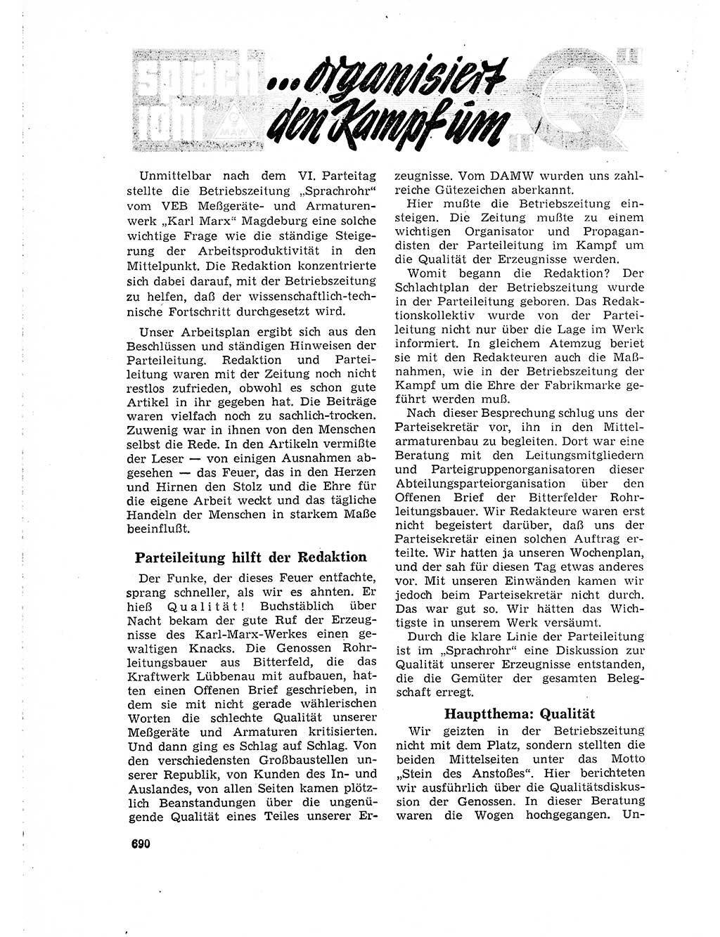 Neuer Weg (NW), Organ des Zentralkomitees (ZK) der SED (Sozialistische Einheitspartei Deutschlands) für Fragen des Parteilebens, 18. Jahrgang [Deutsche Demokratische Republik (DDR)] 1963, Seite 690 (NW ZK SED DDR 1963, S. 690)