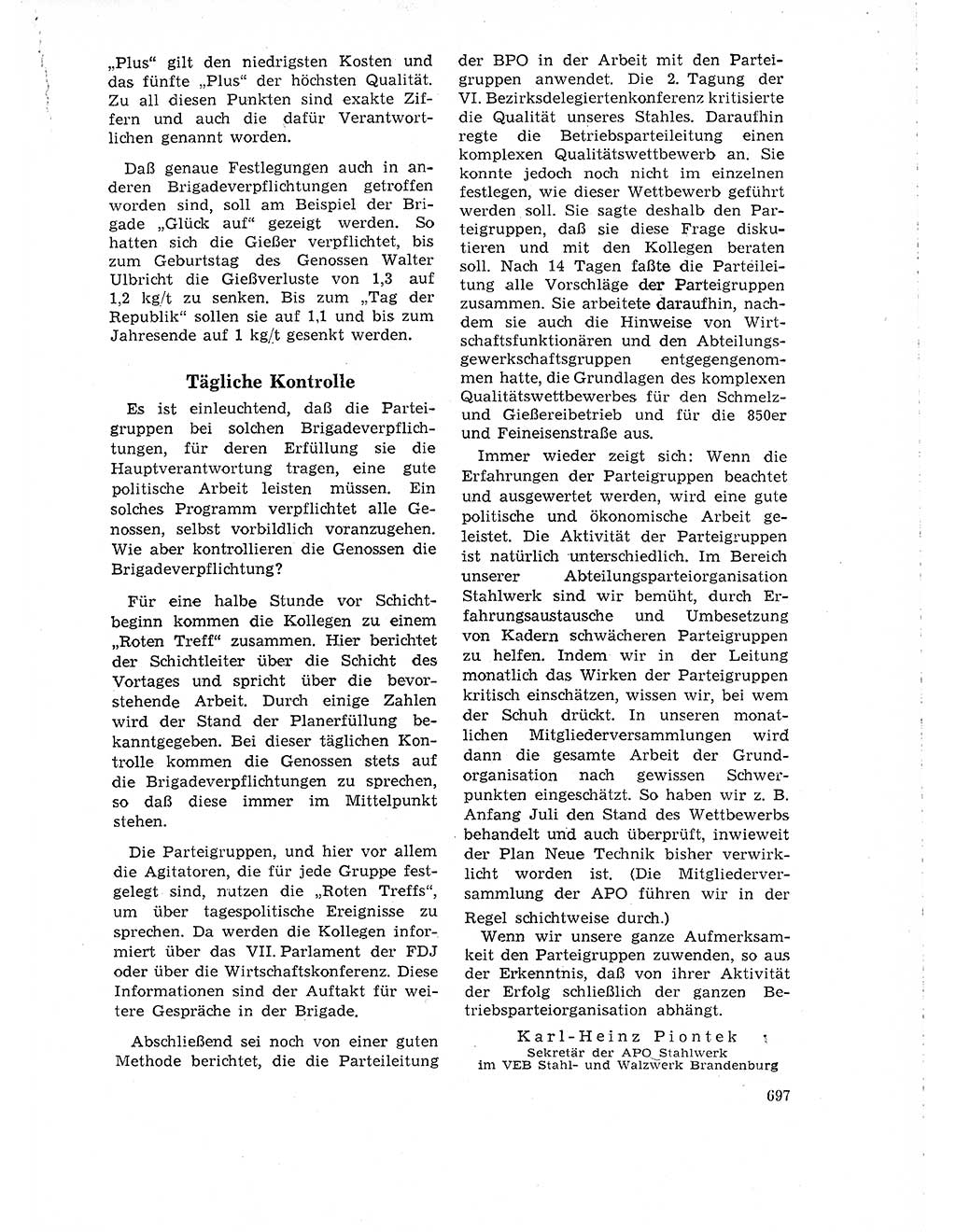 Neuer Weg (NW), Organ des Zentralkomitees (ZK) der SED (Sozialistische Einheitspartei Deutschlands) für Fragen des Parteilebens, 18. Jahrgang [Deutsche Demokratische Republik (DDR)] 1963, Seite 697 (NW ZK SED DDR 1963, S. 697)