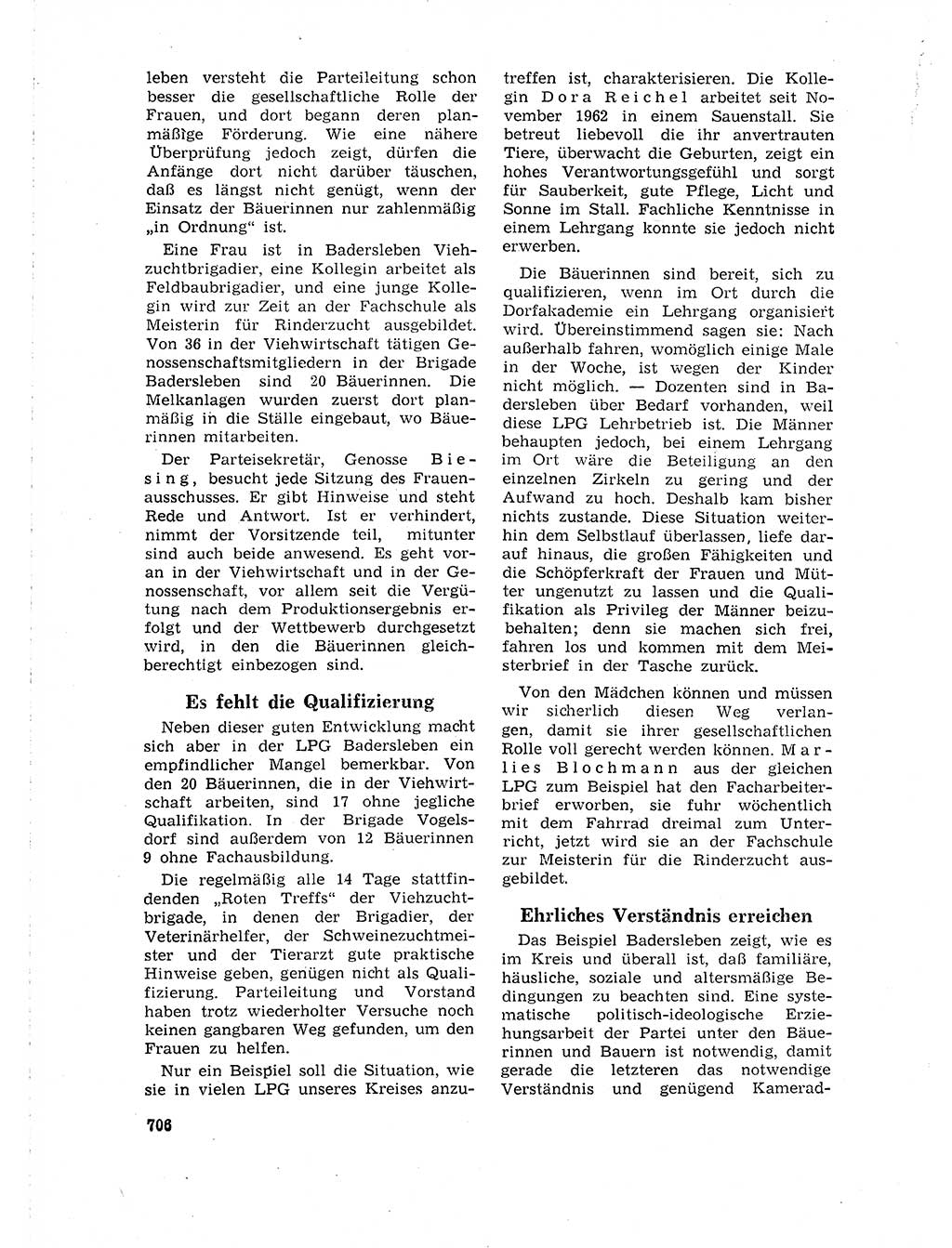 Neuer Weg (NW), Organ des Zentralkomitees (ZK) der SED (Sozialistische Einheitspartei Deutschlands) für Fragen des Parteilebens, 18. Jahrgang [Deutsche Demokratische Republik (DDR)] 1963, Seite 706 (NW ZK SED DDR 1963, S. 706)