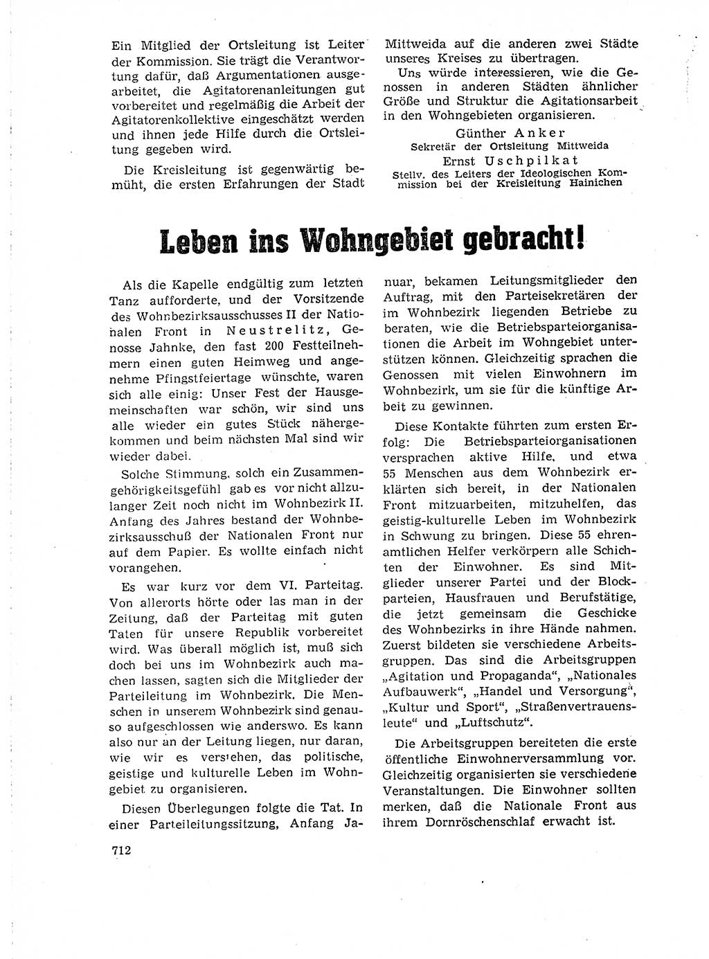 Neuer Weg (NW), Organ des Zentralkomitees (ZK) der SED (Sozialistische Einheitspartei Deutschlands) für Fragen des Parteilebens, 18. Jahrgang [Deutsche Demokratische Republik (DDR)] 1963, Seite 712 (NW ZK SED DDR 1963, S. 712)