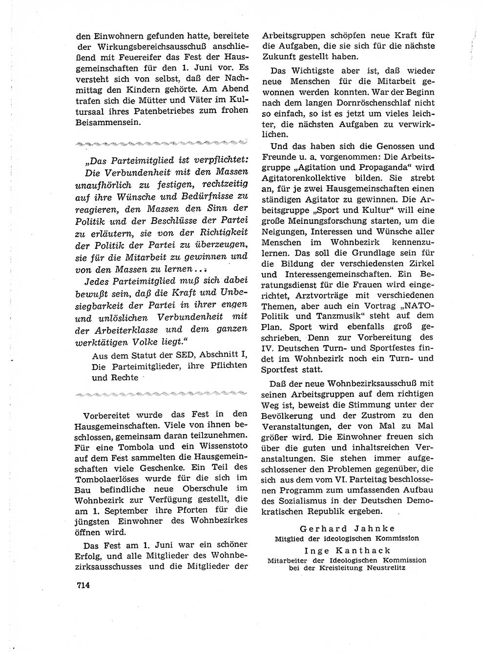 Neuer Weg (NW), Organ des Zentralkomitees (ZK) der SED (Sozialistische Einheitspartei Deutschlands) für Fragen des Parteilebens, 18. Jahrgang [Deutsche Demokratische Republik (DDR)] 1963, Seite 714 (NW ZK SED DDR 1963, S. 714)