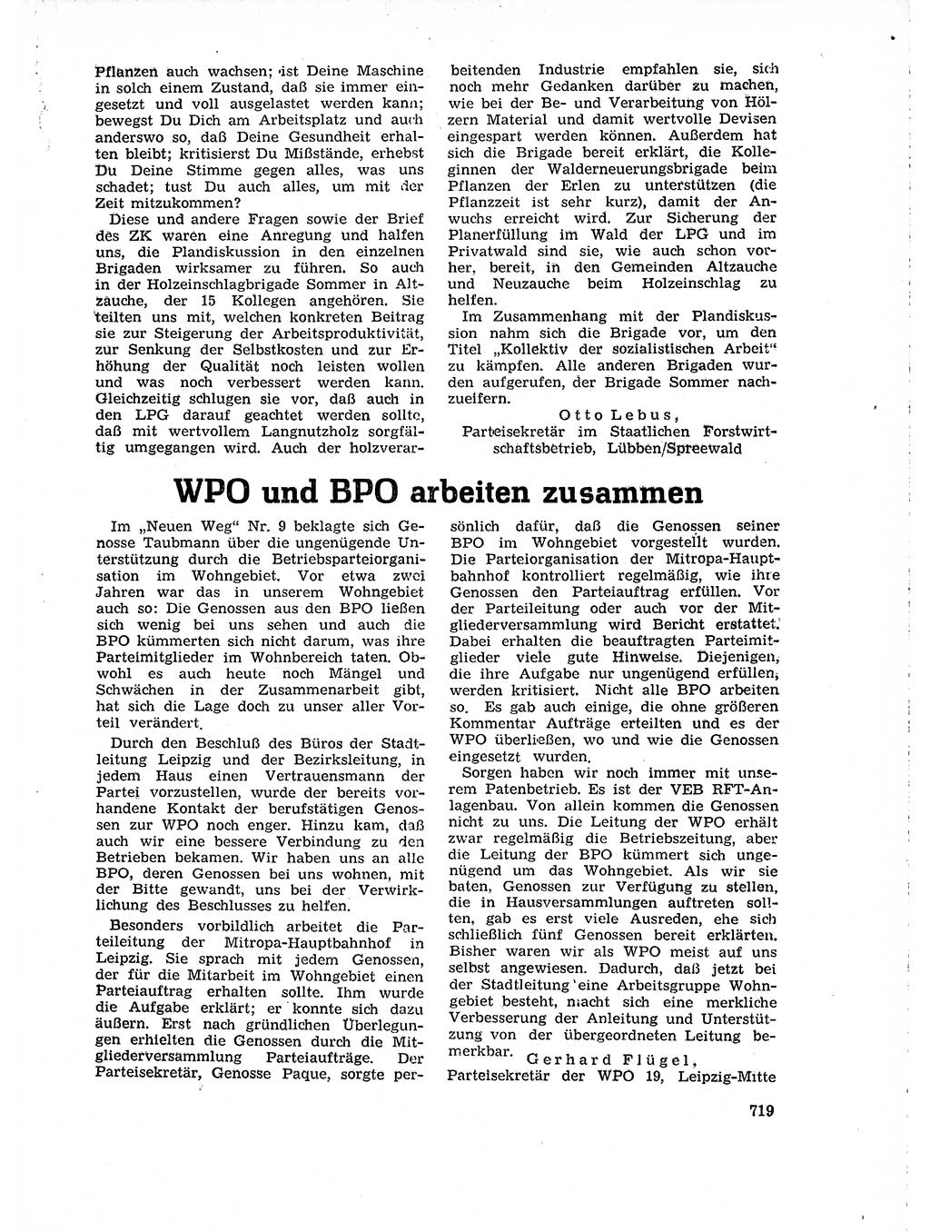 Neuer Weg (NW), Organ des Zentralkomitees (ZK) der SED (Sozialistische Einheitspartei Deutschlands) für Fragen des Parteilebens, 18. Jahrgang [Deutsche Demokratische Republik (DDR)] 1963, Seite 719 (NW ZK SED DDR 1963, S. 719)
