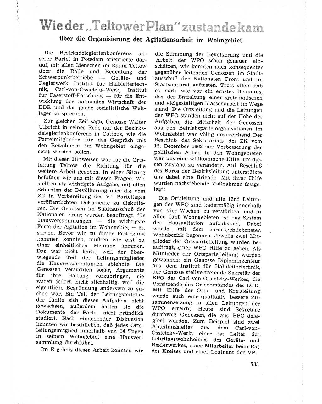 Neuer Weg (NW), Organ des Zentralkomitees (ZK) der SED (Sozialistische Einheitspartei Deutschlands) für Fragen des Parteilebens, 18. Jahrgang [Deutsche Demokratische Republik (DDR)] 1963, Seite 733 (NW ZK SED DDR 1963, S. 733)