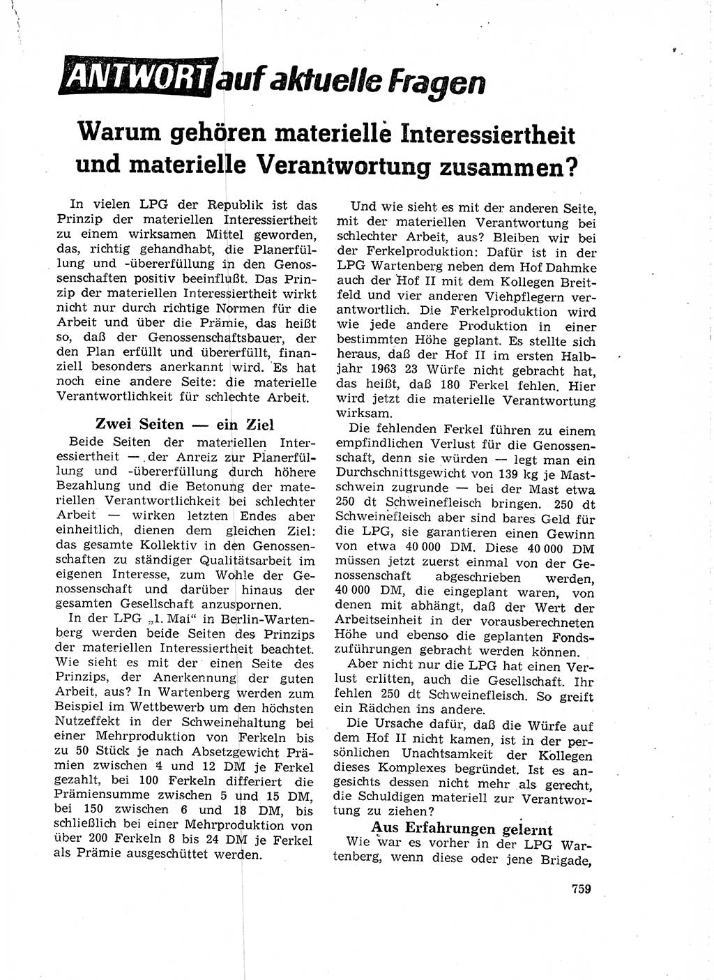 Neuer Weg (NW), Organ des Zentralkomitees (ZK) der SED (Sozialistische Einheitspartei Deutschlands) für Fragen des Parteilebens, 18. Jahrgang [Deutsche Demokratische Republik (DDR)] 1963, Seite 759 (NW ZK SED DDR 1963, S. 759)