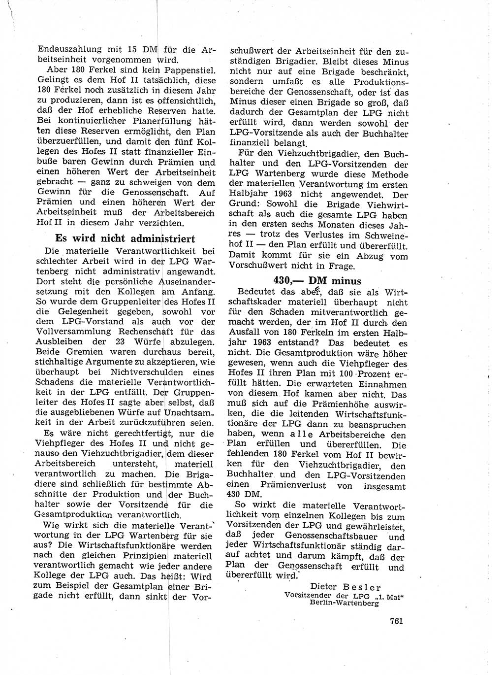 Neuer Weg (NW), Organ des Zentralkomitees (ZK) der SED (Sozialistische Einheitspartei Deutschlands) für Fragen des Parteilebens, 18. Jahrgang [Deutsche Demokratische Republik (DDR)] 1963, Seite 761 (NW ZK SED DDR 1963, S. 761)
