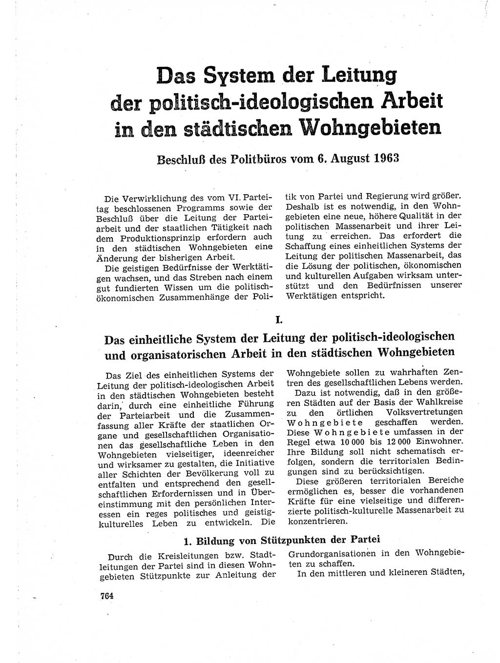 Neuer Weg (NW), Organ des Zentralkomitees (ZK) der SED (Sozialistische Einheitspartei Deutschlands) für Fragen des Parteilebens, 18. Jahrgang [Deutsche Demokratische Republik (DDR)] 1963, Seite 764 (NW ZK SED DDR 1963, S. 764)