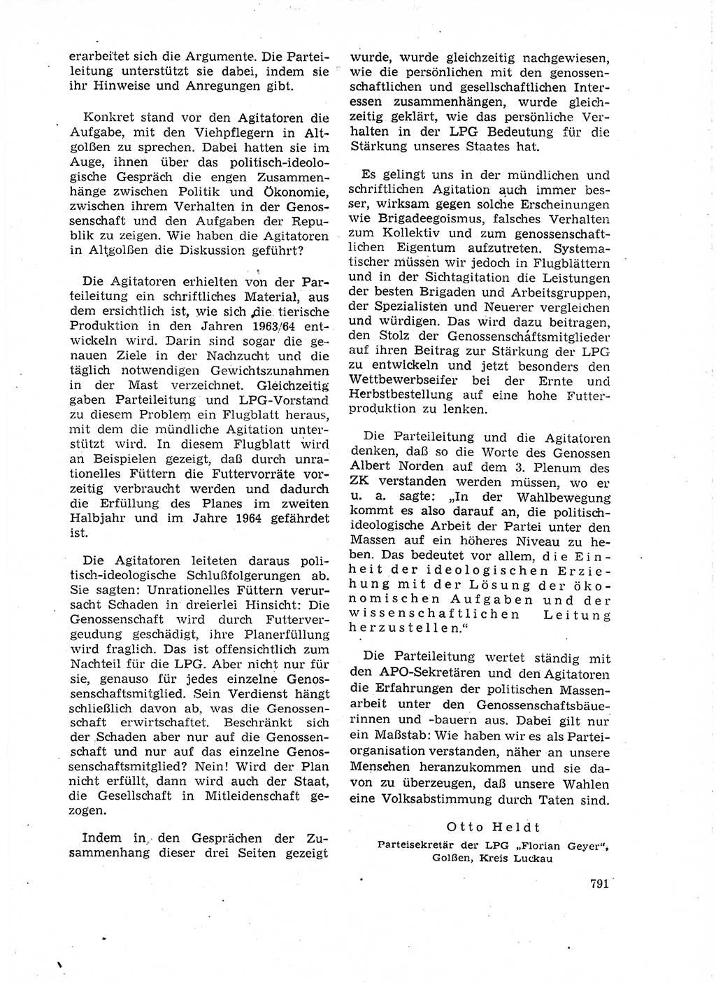 Neuer Weg (NW), Organ des Zentralkomitees (ZK) der SED (Sozialistische Einheitspartei Deutschlands) für Fragen des Parteilebens, 18. Jahrgang [Deutsche Demokratische Republik (DDR)] 1963, Seite 791 (NW ZK SED DDR 1963, S. 791)