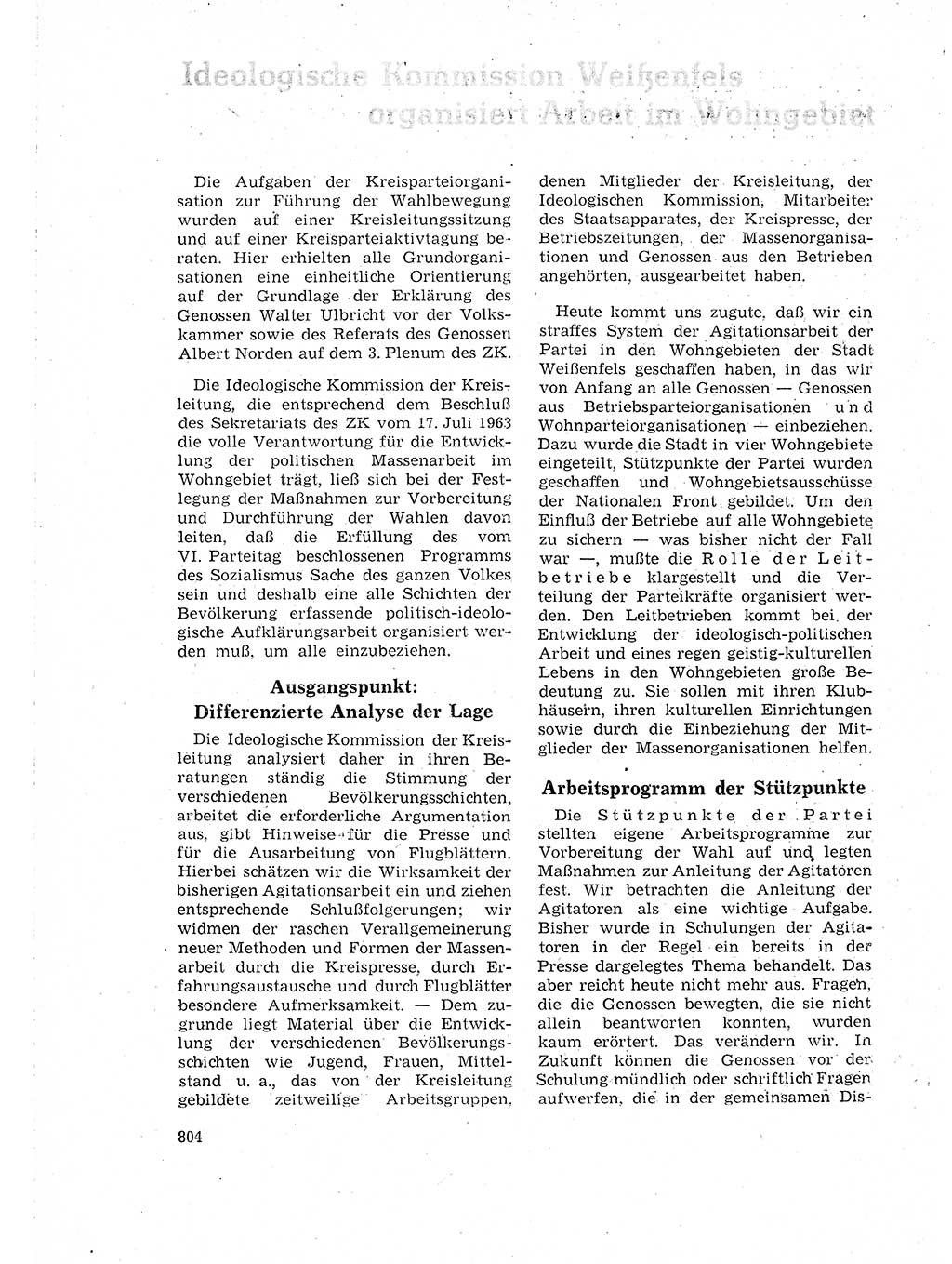 Neuer Weg (NW), Organ des Zentralkomitees (ZK) der SED (Sozialistische Einheitspartei Deutschlands) für Fragen des Parteilebens, 18. Jahrgang [Deutsche Demokratische Republik (DDR)] 1963, Seite 804 (NW ZK SED DDR 1963, S. 804)