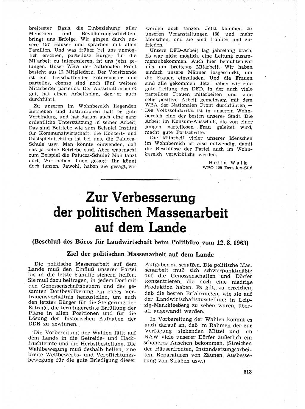 Neuer Weg (NW), Organ des Zentralkomitees (ZK) der SED (Sozialistische Einheitspartei Deutschlands) für Fragen des Parteilebens, 18. Jahrgang [Deutsche Demokratische Republik (DDR)] 1963, Seite 813 (NW ZK SED DDR 1963, S. 813)