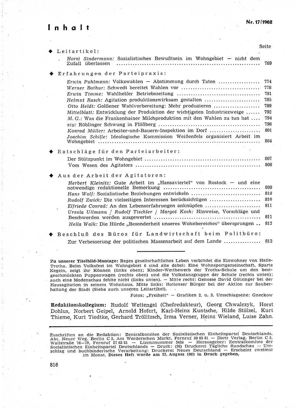 Neuer Weg (NW), Organ des Zentralkomitees (ZK) der SED (Sozialistische Einheitspartei Deutschlands) für Fragen des Parteilebens, 18. Jahrgang [Deutsche Demokratische Republik (DDR)] 1963, Seite 816 (NW ZK SED DDR 1963, S. 816)
