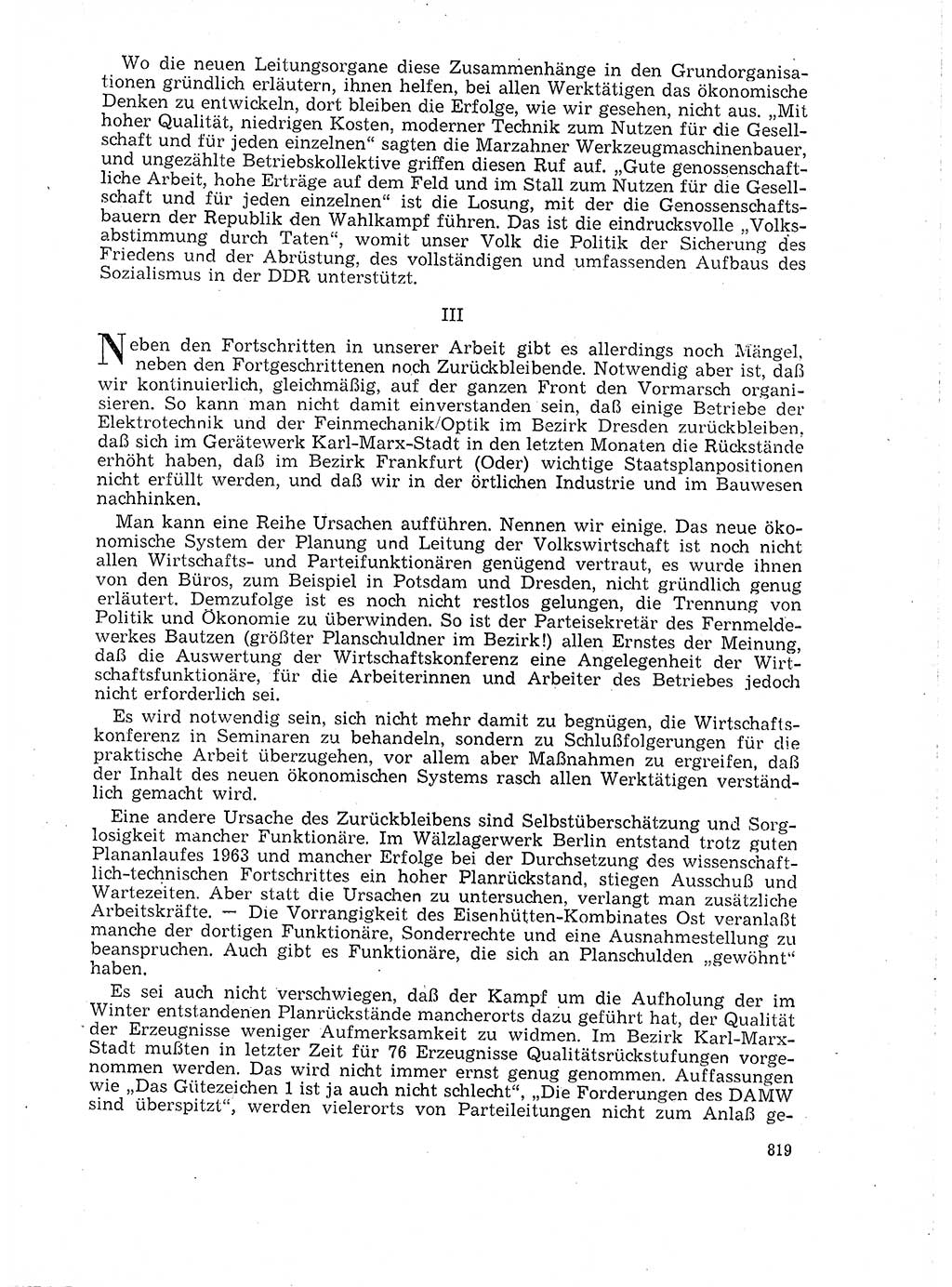 Neuer Weg (NW), Organ des Zentralkomitees (ZK) der SED (Sozialistische Einheitspartei Deutschlands) für Fragen des Parteilebens, 18. Jahrgang [Deutsche Demokratische Republik (DDR)] 1963, Seite 819 (NW ZK SED DDR 1963, S. 819)
