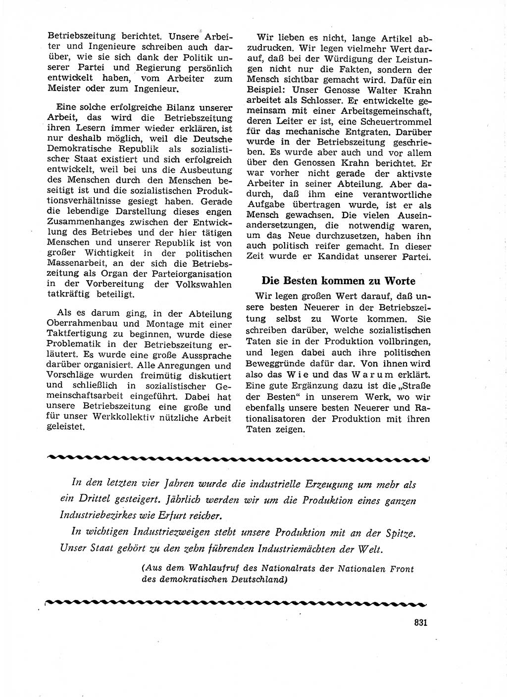 Neuer Weg (NW), Organ des Zentralkomitees (ZK) der SED (Sozialistische Einheitspartei Deutschlands) für Fragen des Parteilebens, 18. Jahrgang [Deutsche Demokratische Republik (DDR)] 1963, Seite 831 (NW ZK SED DDR 1963, S. 831)