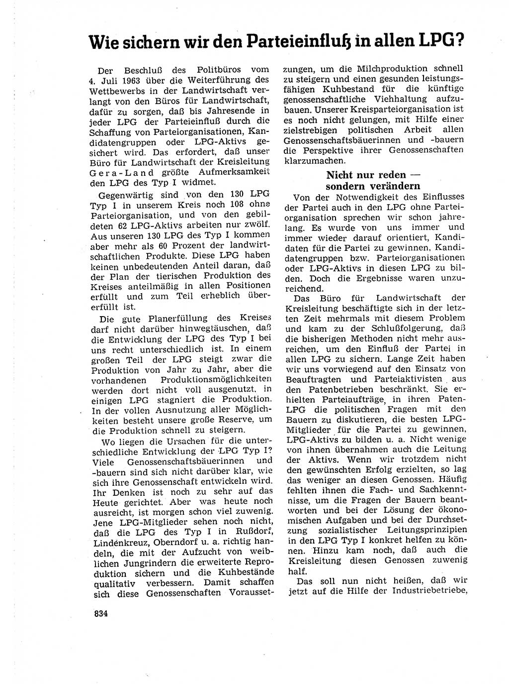 Neuer Weg (NW), Organ des Zentralkomitees (ZK) der SED (Sozialistische Einheitspartei Deutschlands) für Fragen des Parteilebens, 18. Jahrgang [Deutsche Demokratische Republik (DDR)] 1963, Seite 834 (NW ZK SED DDR 1963, S. 834)
