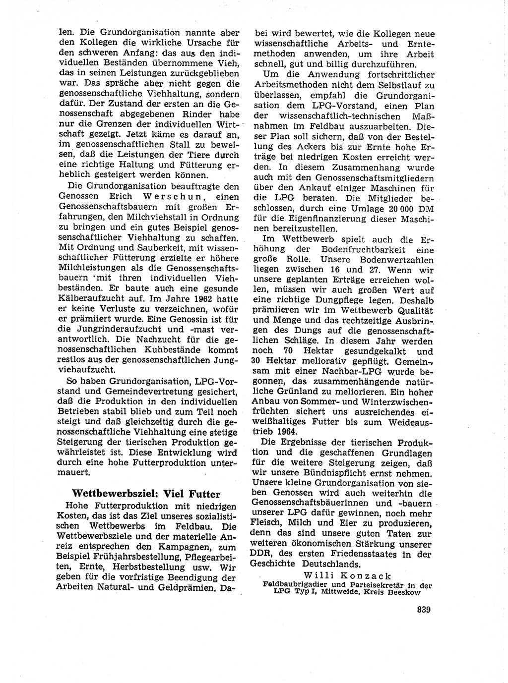 Neuer Weg (NW), Organ des Zentralkomitees (ZK) der SED (Sozialistische Einheitspartei Deutschlands) für Fragen des Parteilebens, 18. Jahrgang [Deutsche Demokratische Republik (DDR)] 1963, Seite 839 (NW ZK SED DDR 1963, S. 839)