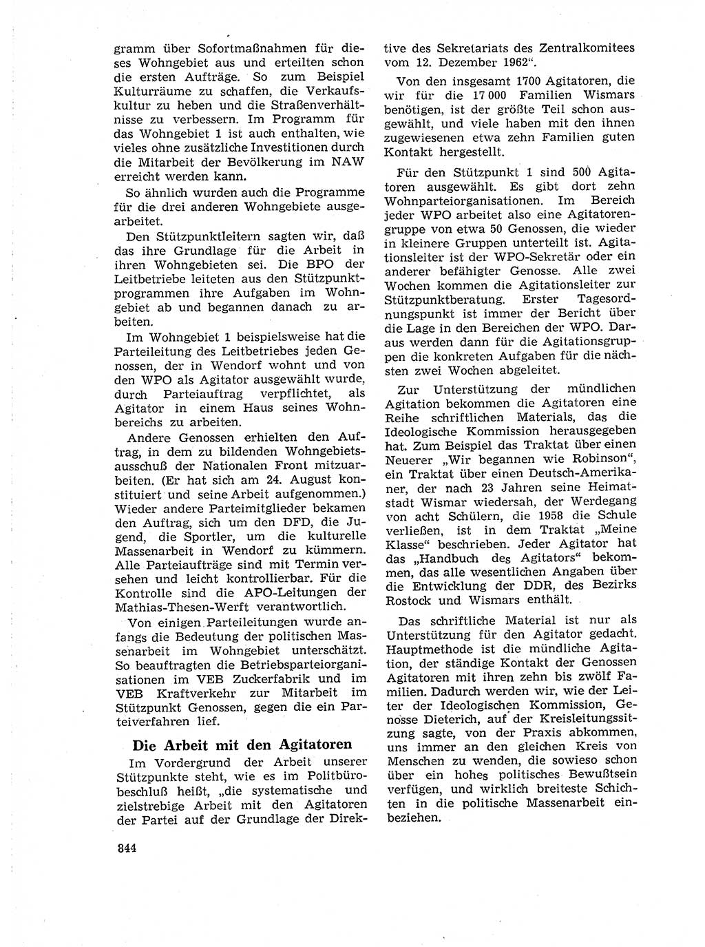 Neuer Weg (NW), Organ des Zentralkomitees (ZK) der SED (Sozialistische Einheitspartei Deutschlands) für Fragen des Parteilebens, 18. Jahrgang [Deutsche Demokratische Republik (DDR)] 1963, Seite 844 (NW ZK SED DDR 1963, S. 844)