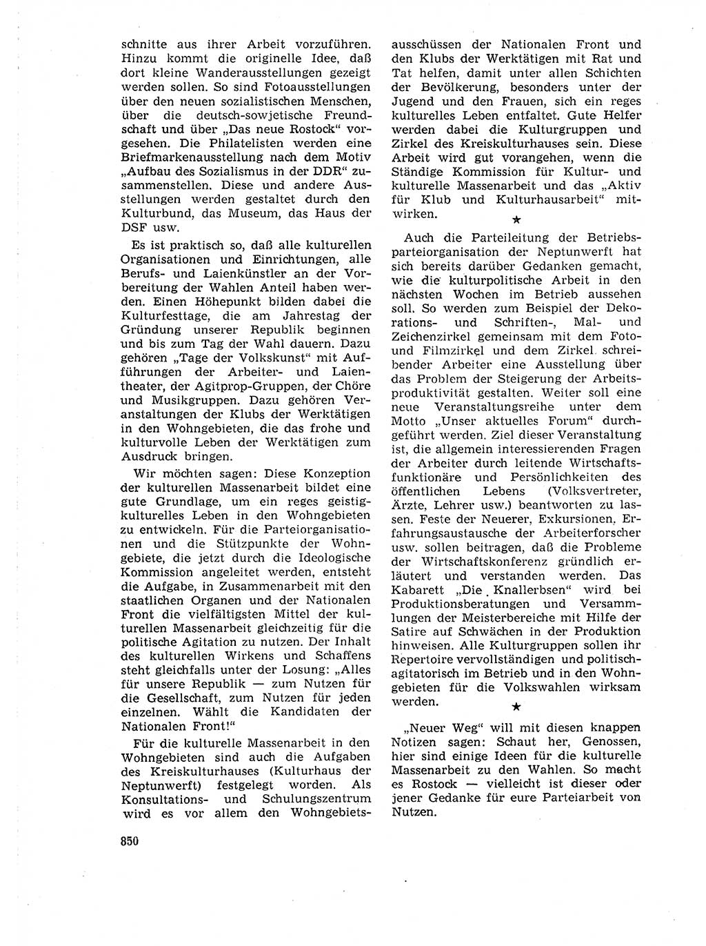 Neuer Weg (NW), Organ des Zentralkomitees (ZK) der SED (Sozialistische Einheitspartei Deutschlands) für Fragen des Parteilebens, 18. Jahrgang [Deutsche Demokratische Republik (DDR)] 1963, Seite 850 (NW ZK SED DDR 1963, S. 850)