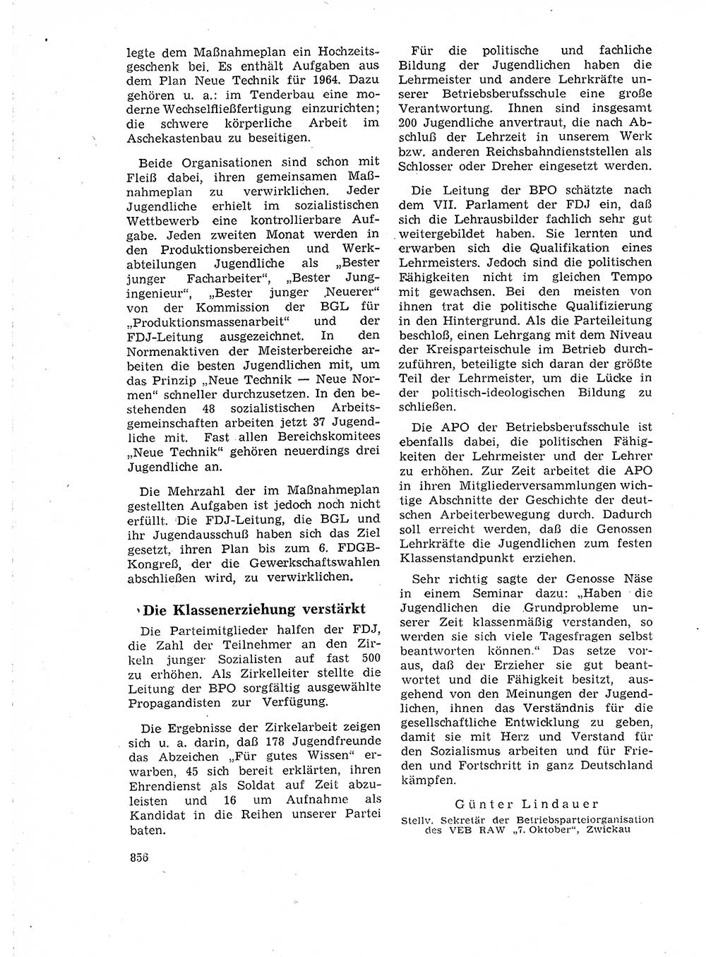 Neuer Weg (NW), Organ des Zentralkomitees (ZK) der SED (Sozialistische Einheitspartei Deutschlands) für Fragen des Parteilebens, 18. Jahrgang [Deutsche Demokratische Republik (DDR)] 1963, Seite 856 (NW ZK SED DDR 1963, S. 856)