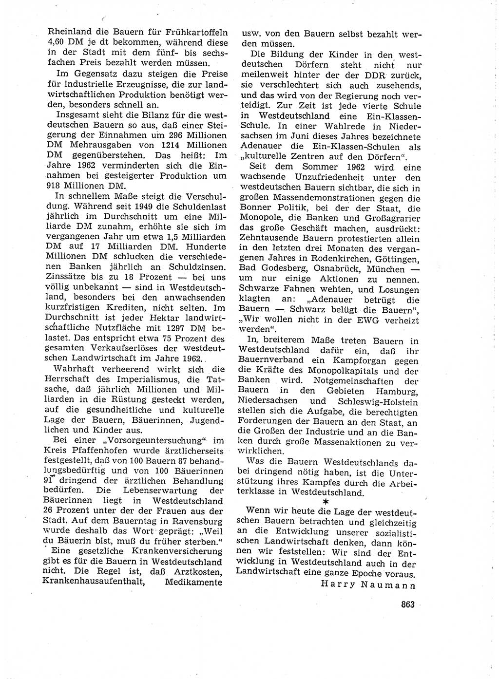 Neuer Weg (NW), Organ des Zentralkomitees (ZK) der SED (Sozialistische Einheitspartei Deutschlands) für Fragen des Parteilebens, 18. Jahrgang [Deutsche Demokratische Republik (DDR)] 1963, Seite 863 (NW ZK SED DDR 1963, S. 863)