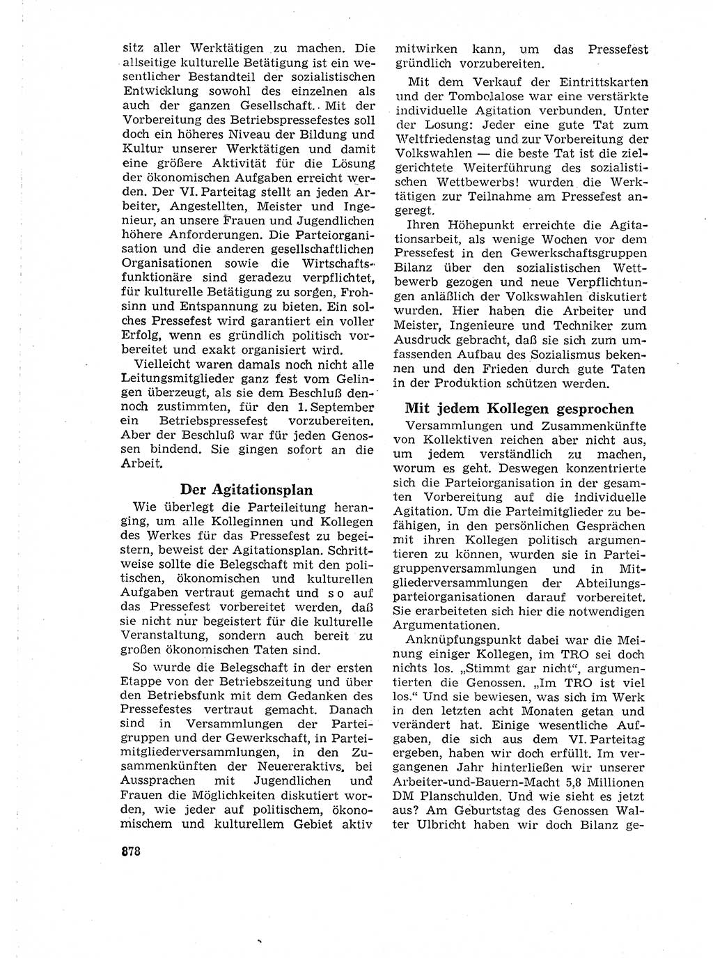 Neuer Weg (NW), Organ des Zentralkomitees (ZK) der SED (Sozialistische Einheitspartei Deutschlands) für Fragen des Parteilebens, 18. Jahrgang [Deutsche Demokratische Republik (DDR)] 1963, Seite 878 (NW ZK SED DDR 1963, S. 878)