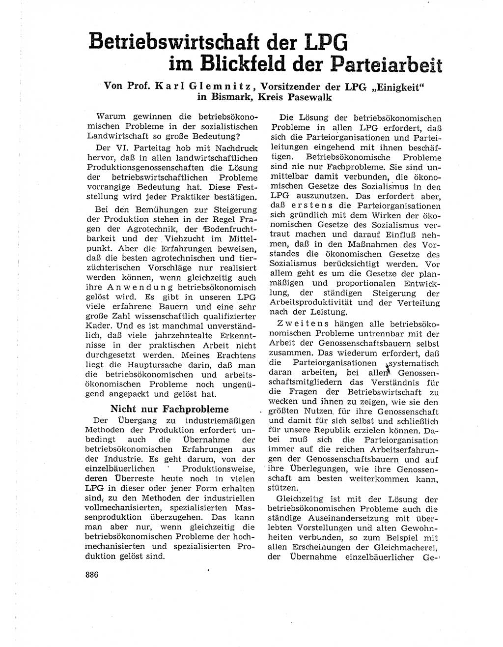 Neuer Weg (NW), Organ des Zentralkomitees (ZK) der SED (Sozialistische Einheitspartei Deutschlands) für Fragen des Parteilebens, 18. Jahrgang [Deutsche Demokratische Republik (DDR)] 1963, Seite 886 (NW ZK SED DDR 1963, S. 886)